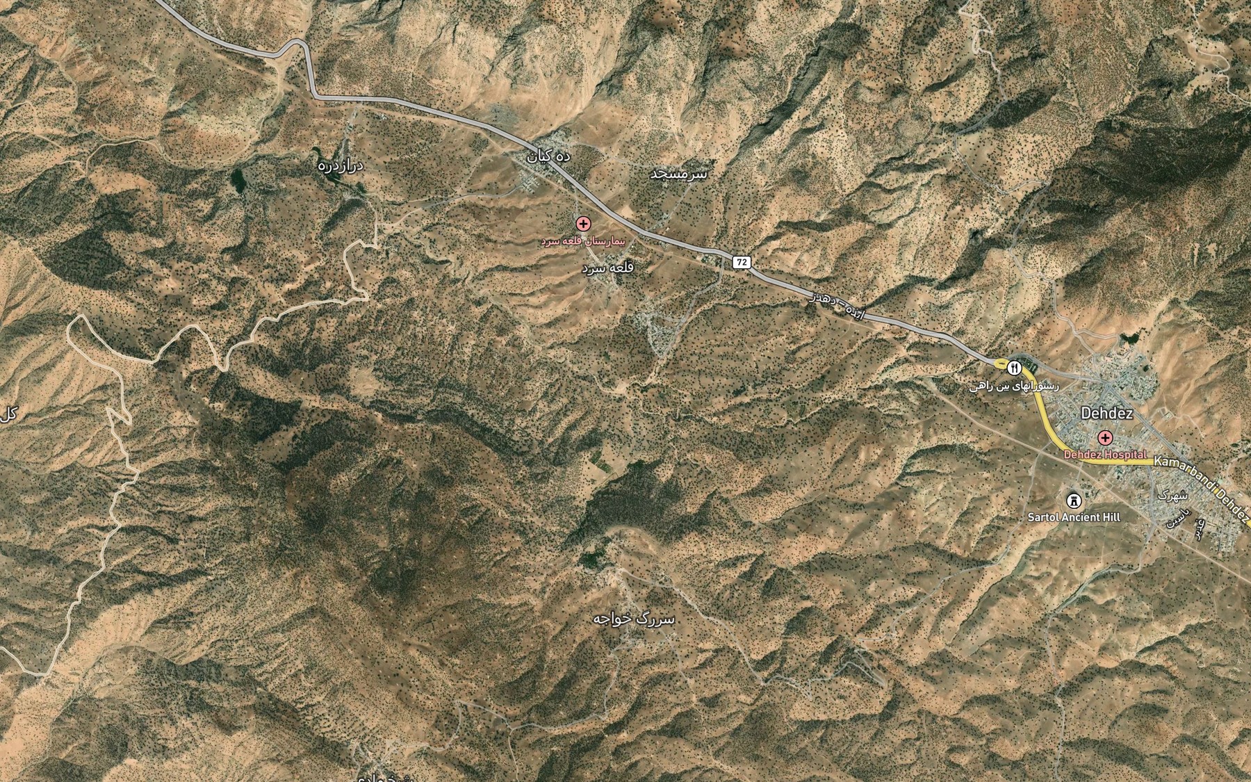 Satellite map of the Rudkhaneh-ye Gur Mian