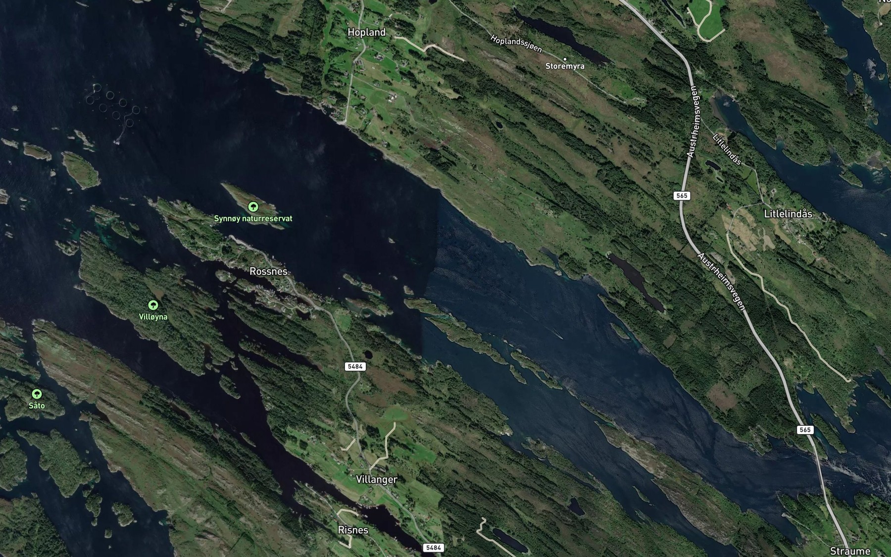 Satellite map of the Hoplandsosen