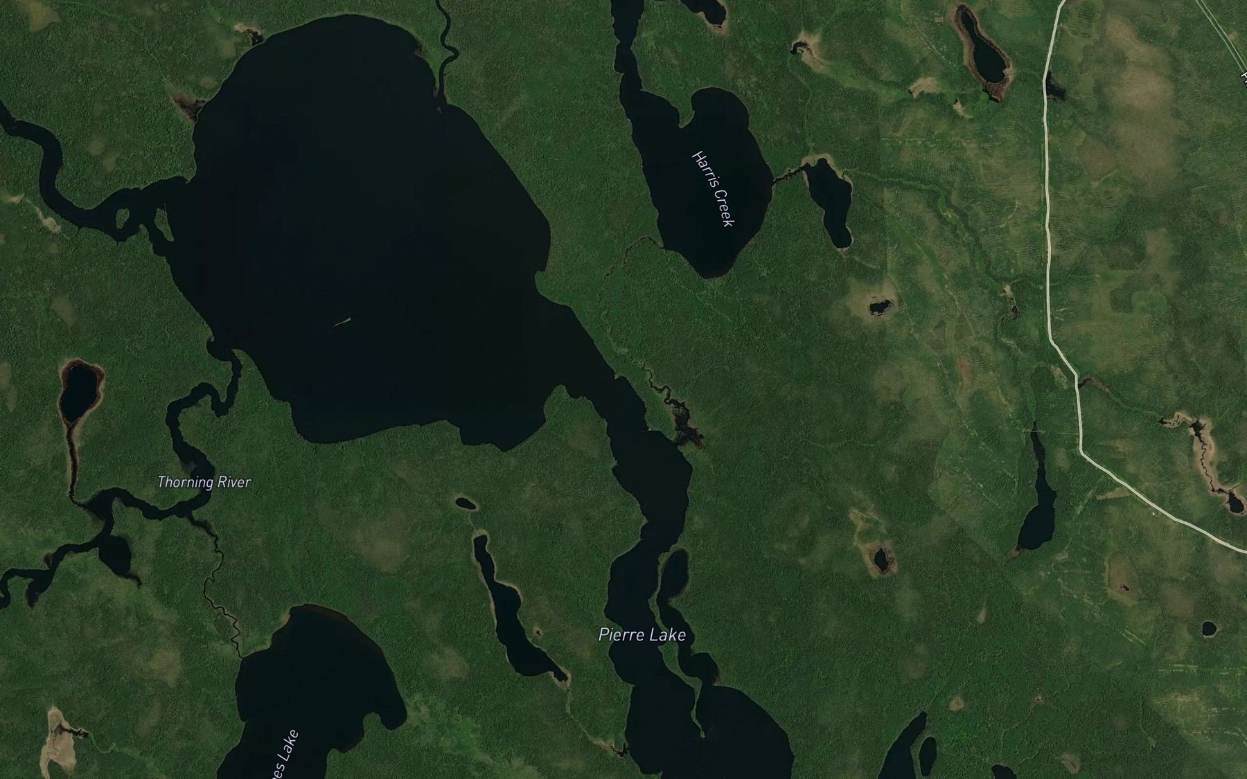 Satellite map of the Harris Creek
