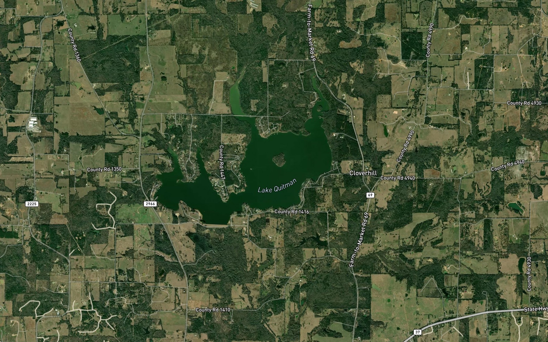 Satellite map of the Glade Branch