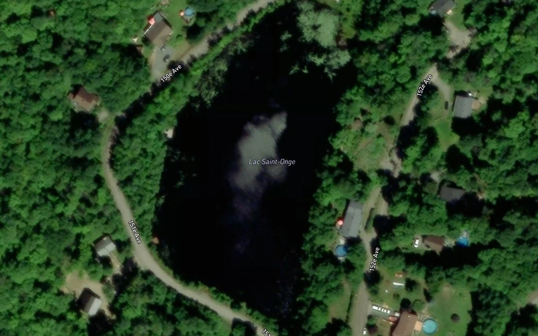 Satellite map of the Lac Saint-Onge