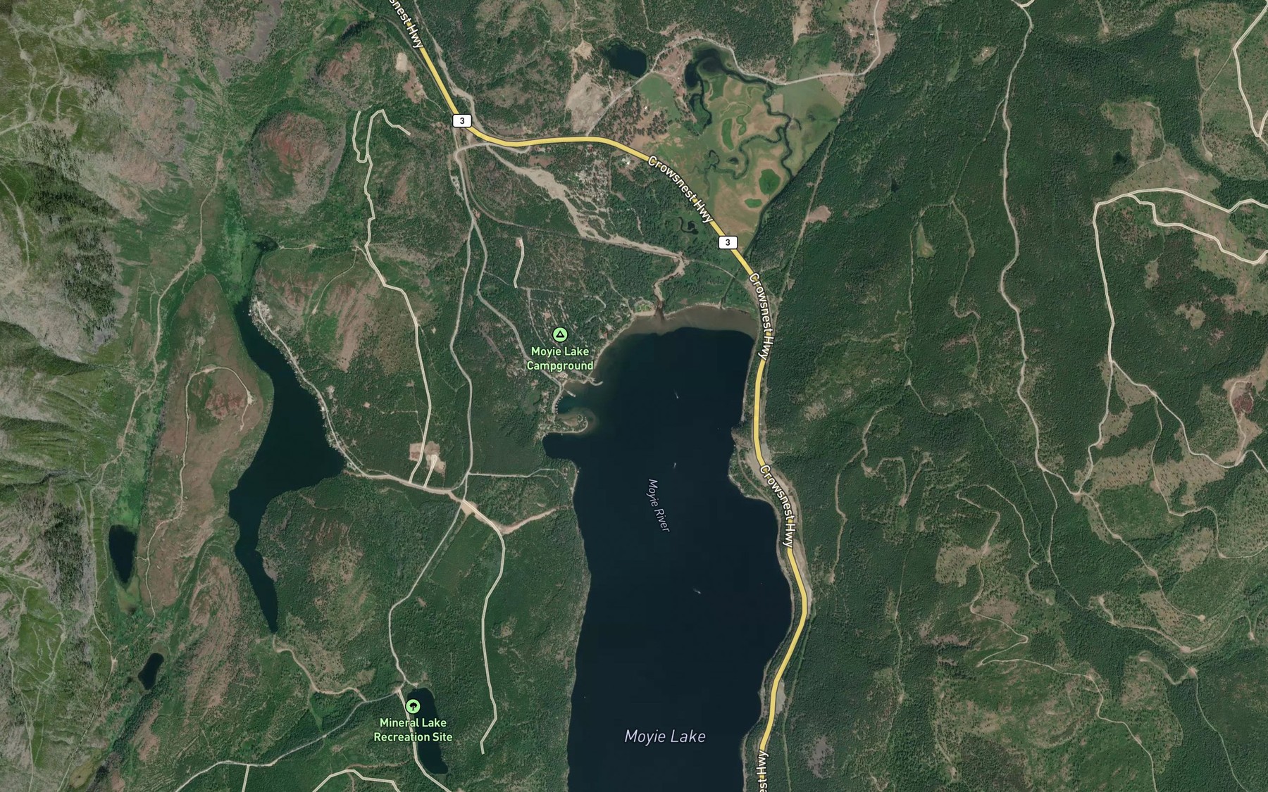 Satellite map of the Cotton Creek