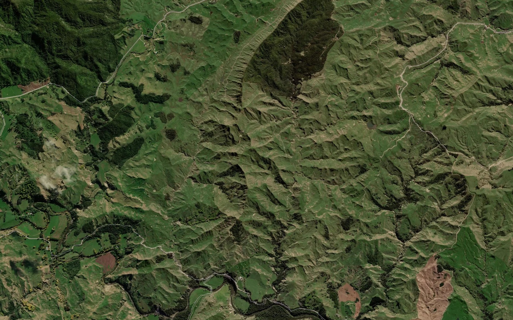 Satellite map of the Mangatete Stream