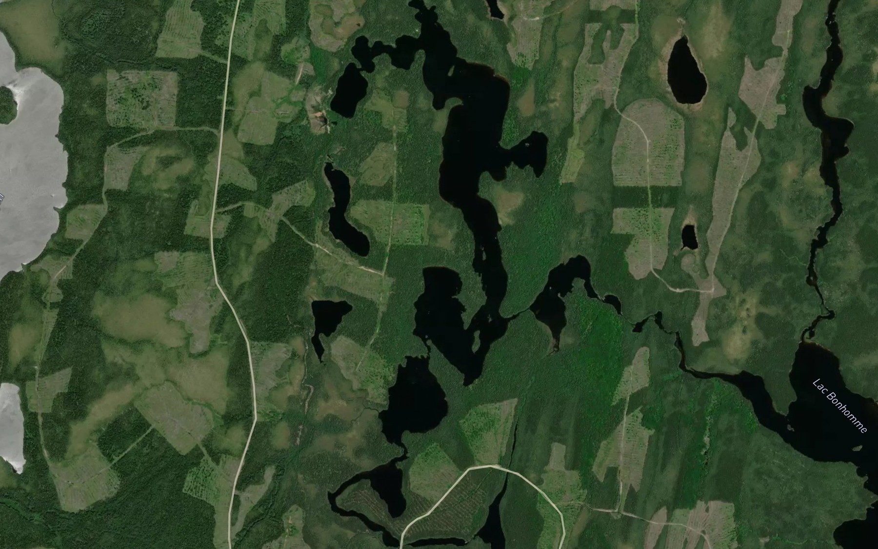 Satellite map of the Lac Angeline