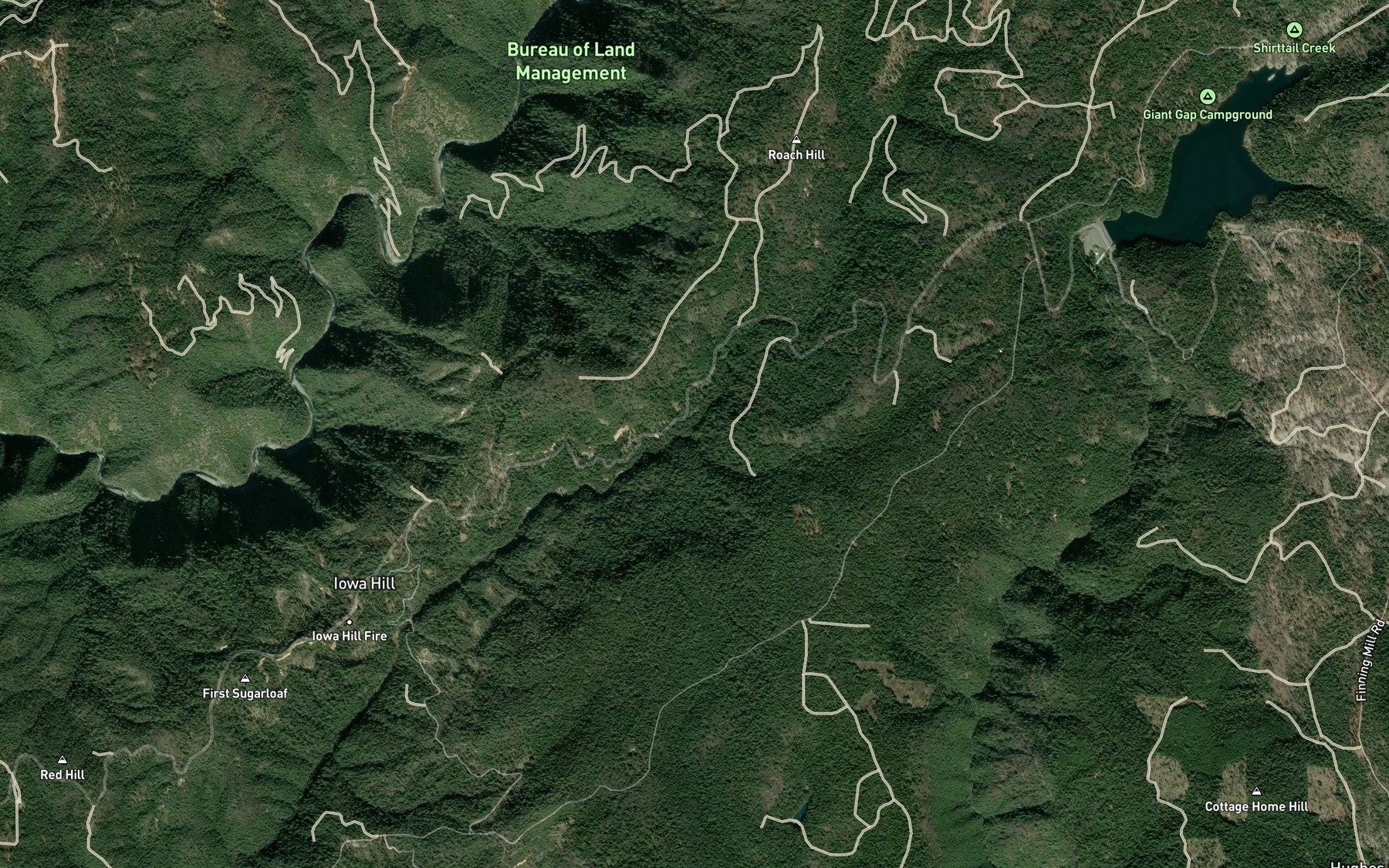 Satellite map of the Little Indian Creek