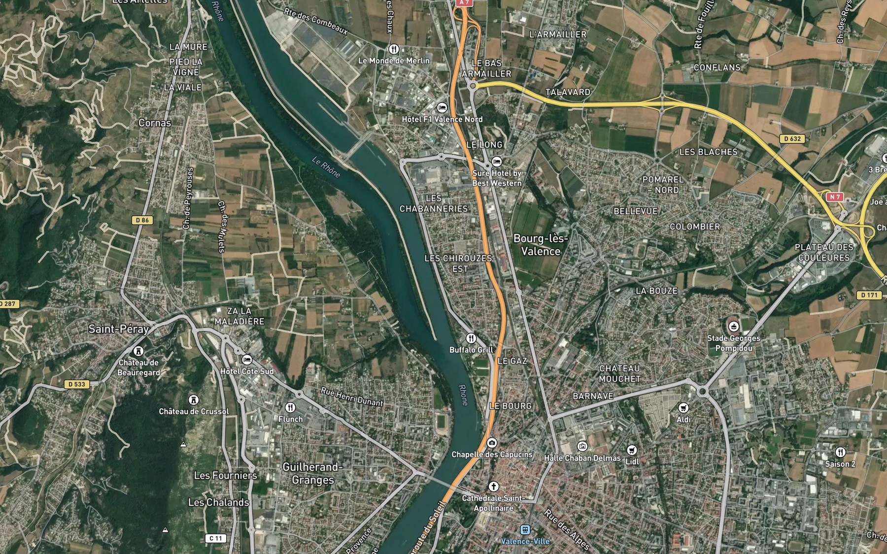 Satellite map of the Torrent de Barberolle