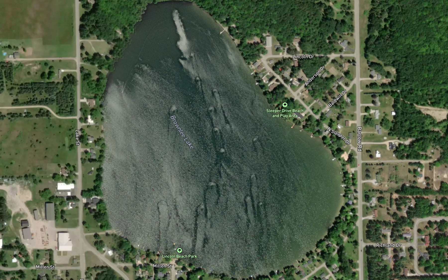 Satellite map of the Brownlee Lake