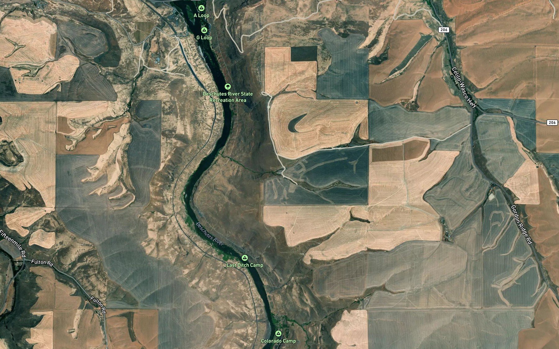 Satellite map of the Ferry Springs