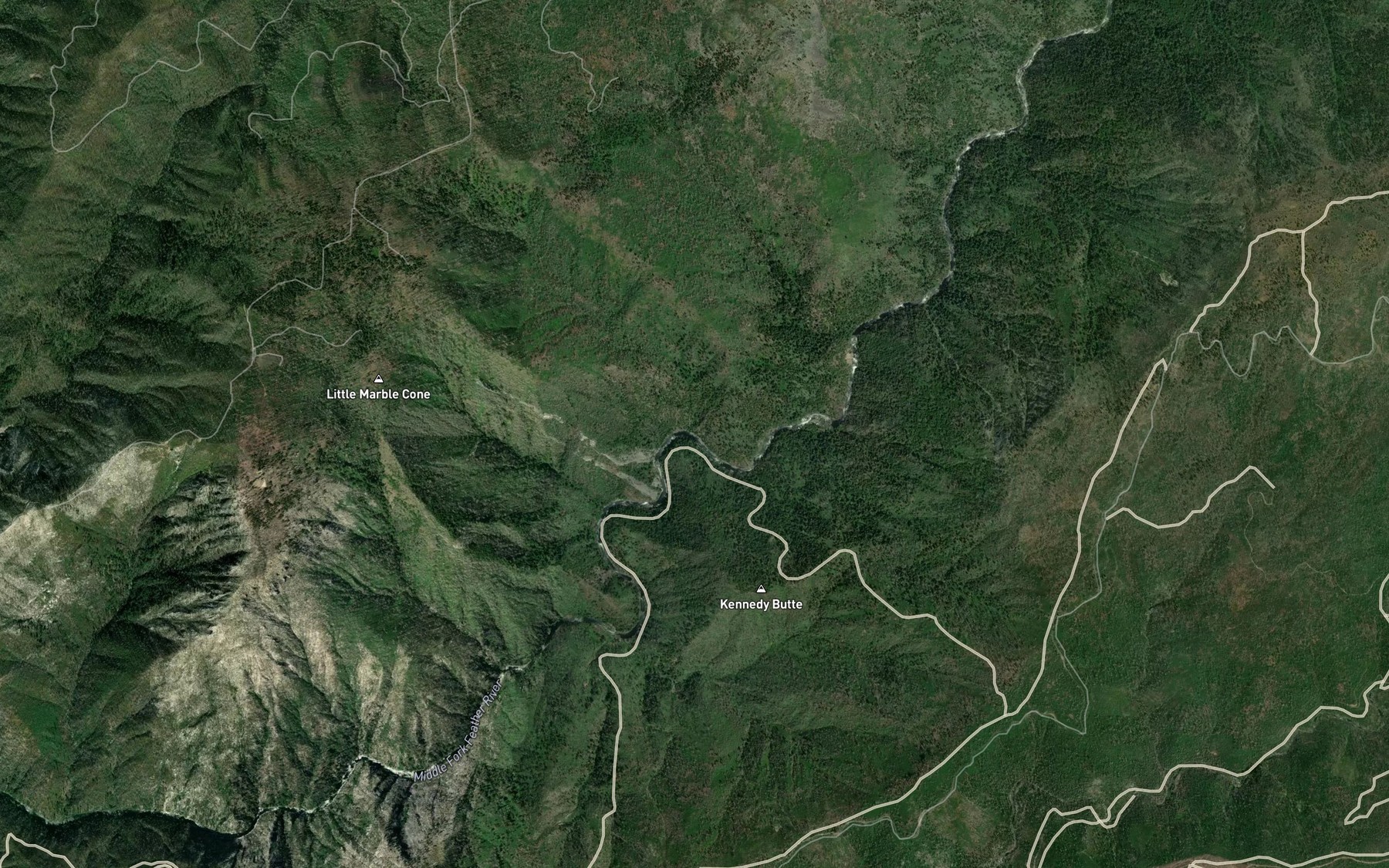 Satellite map of the Grouse Hollow Creek