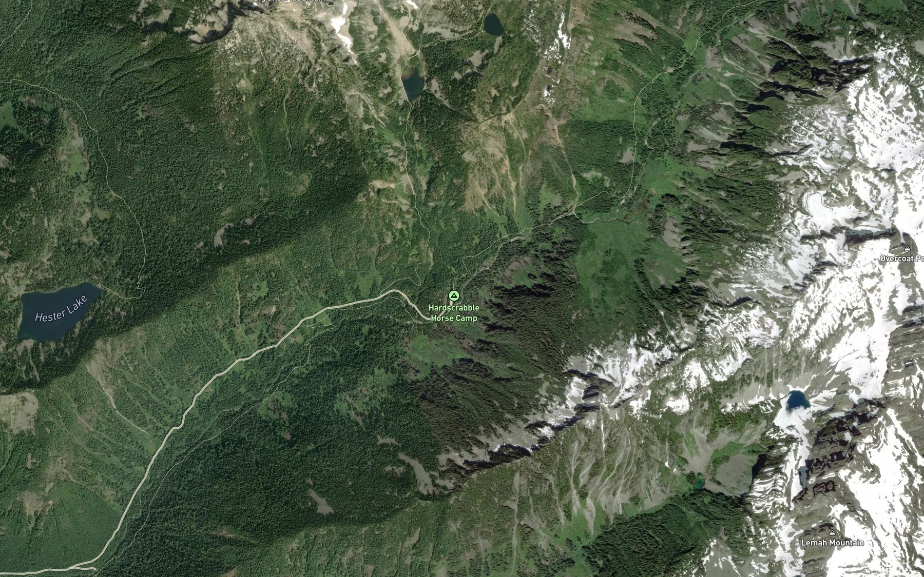 Satellite map of the Hardscrabble Creek