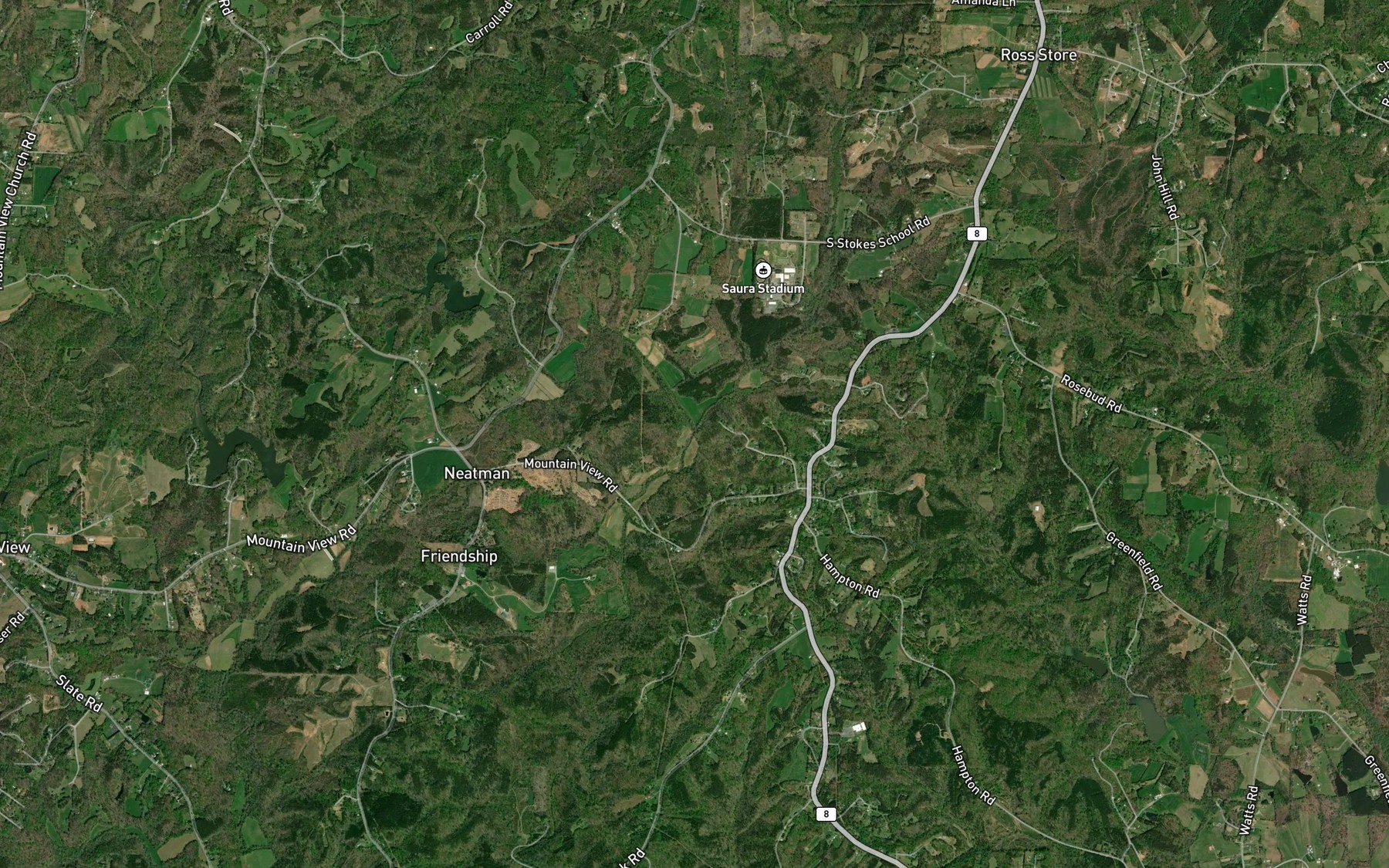 Satellite map of the Little Neatman Creek
