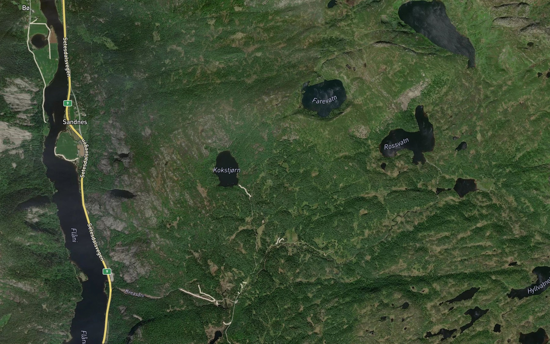 Satellite map of the Faerevassbekken