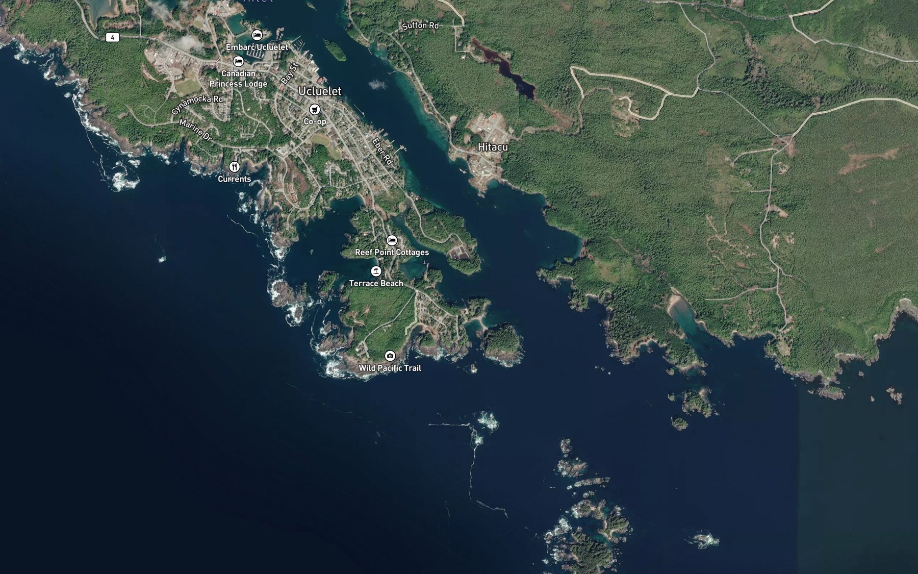 Satellite map of the Spring Cove