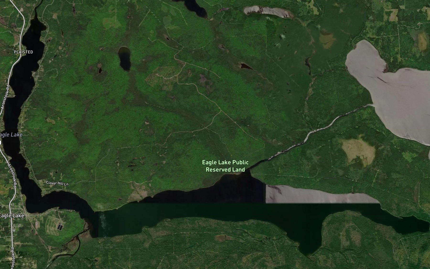Satellite map of the Eagle Lake