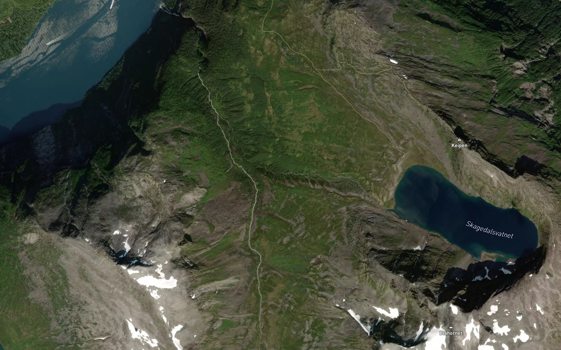 Satellite map of the Tverrelva
