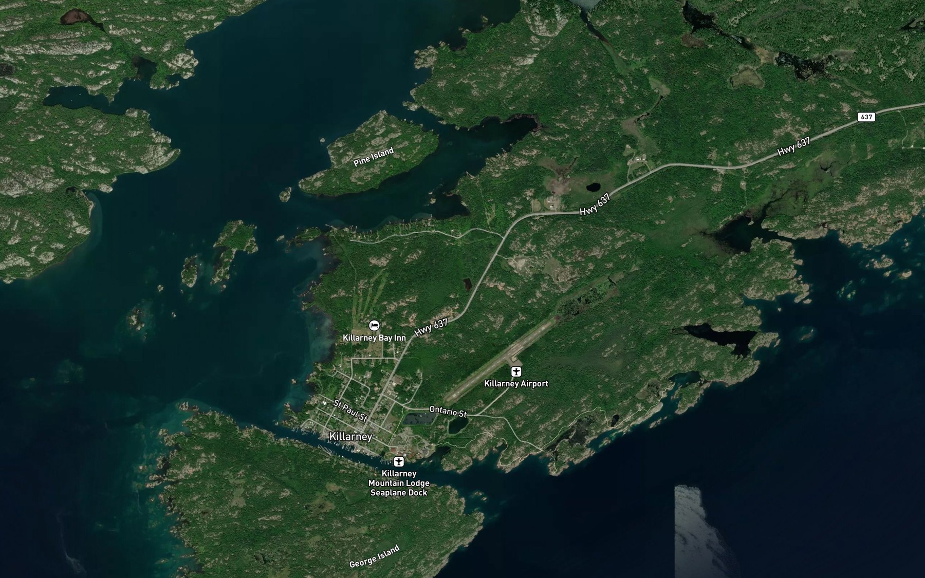 Satellite map of the Pine Island Channel