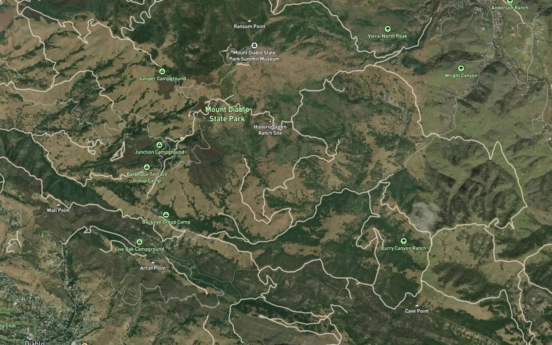 Satellite map of the Hidden Pond