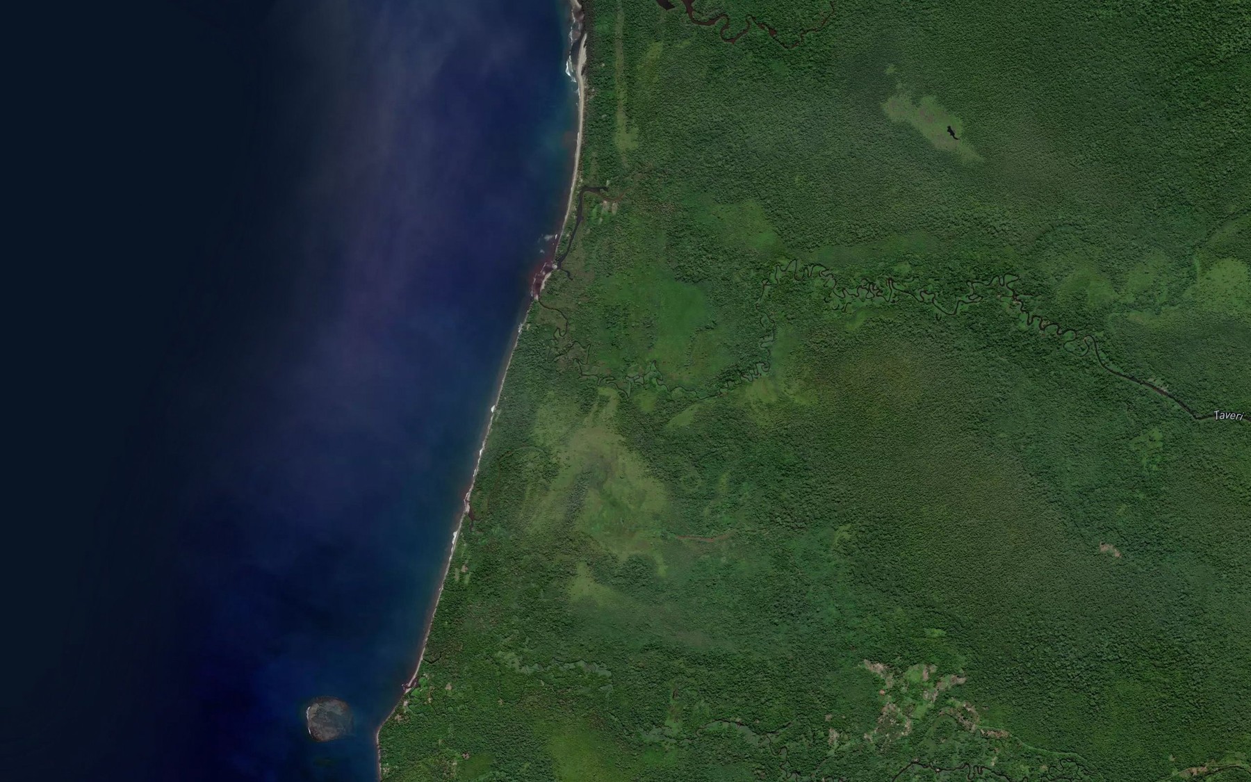 Satellite map of the Tavera River