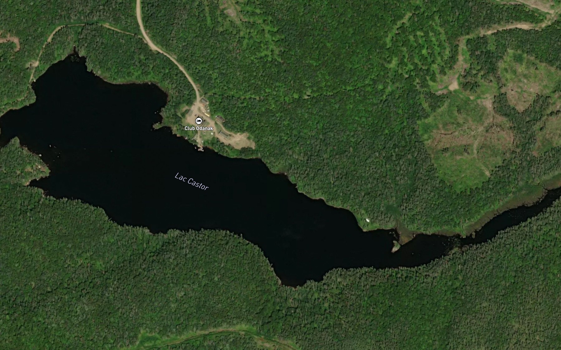 Satellite map of the Lac Castor
