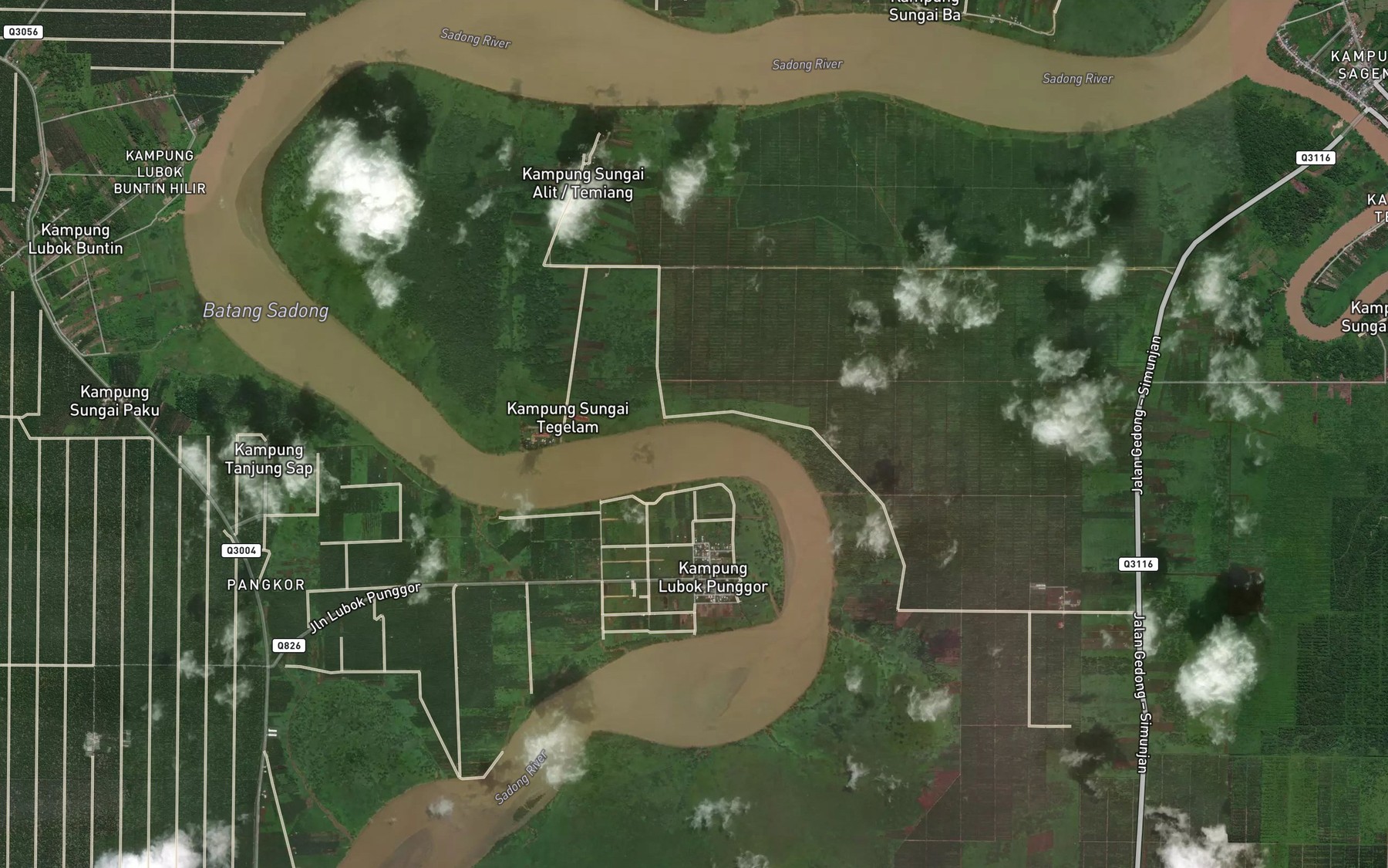 Satellite map of the Sungai Pelai