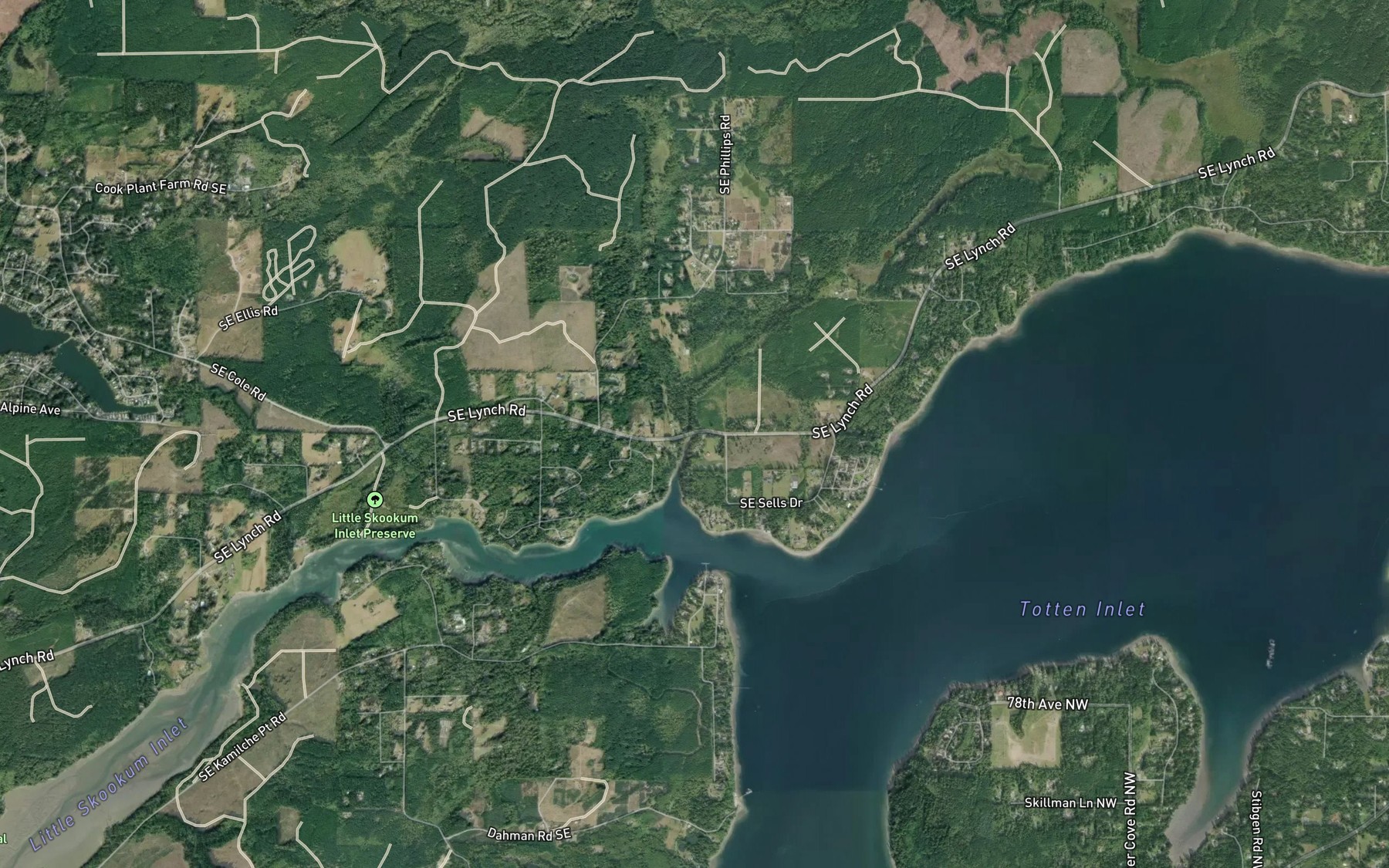 Satellite map of the Deer Creek