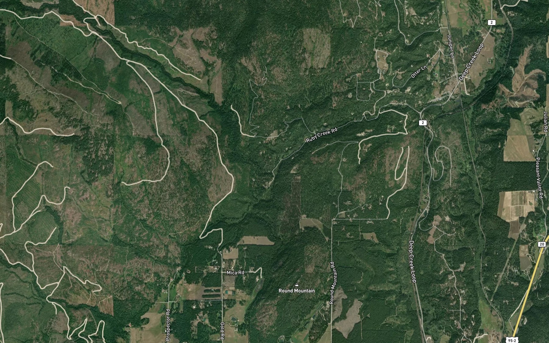 Satellite map of the Gold Creek