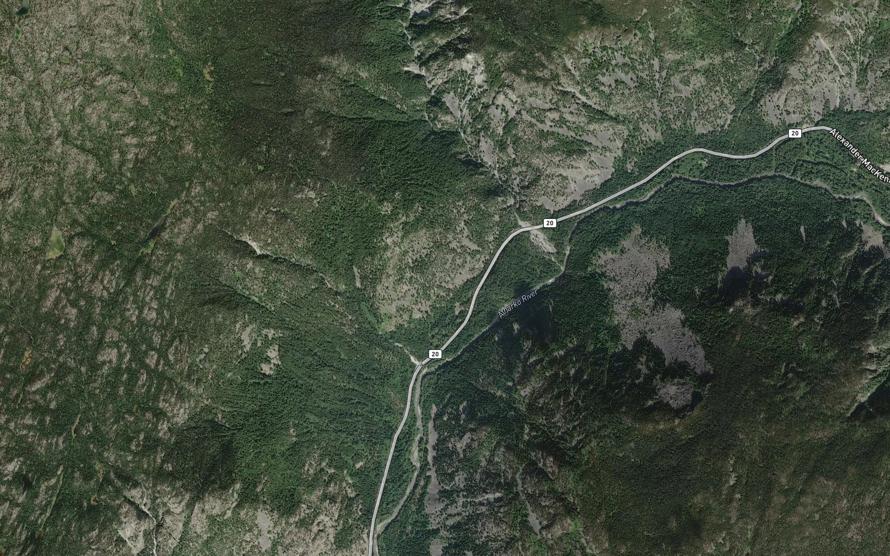 Satellite map of the Mosher Creek