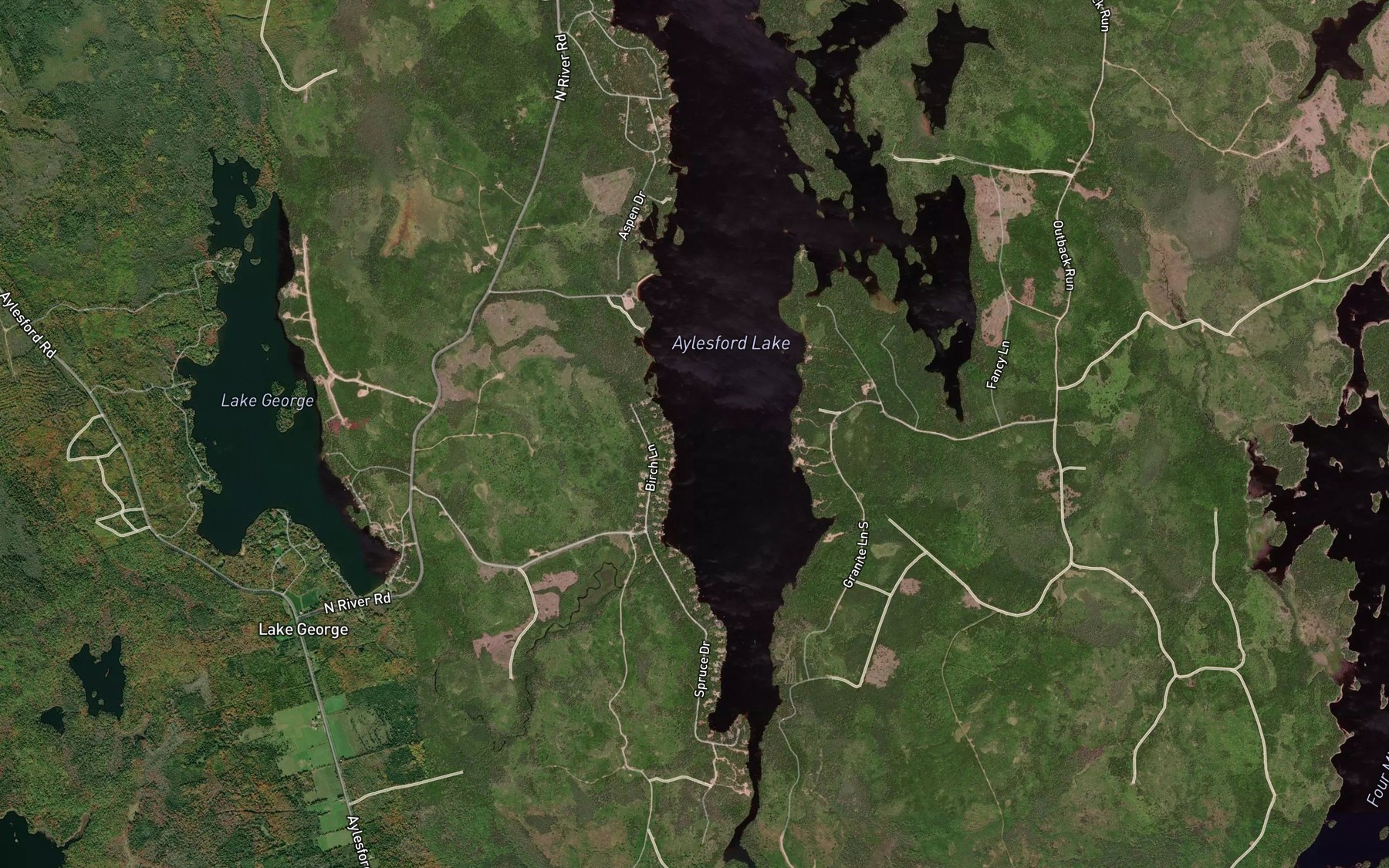 Satellite map of the Lake George Brook