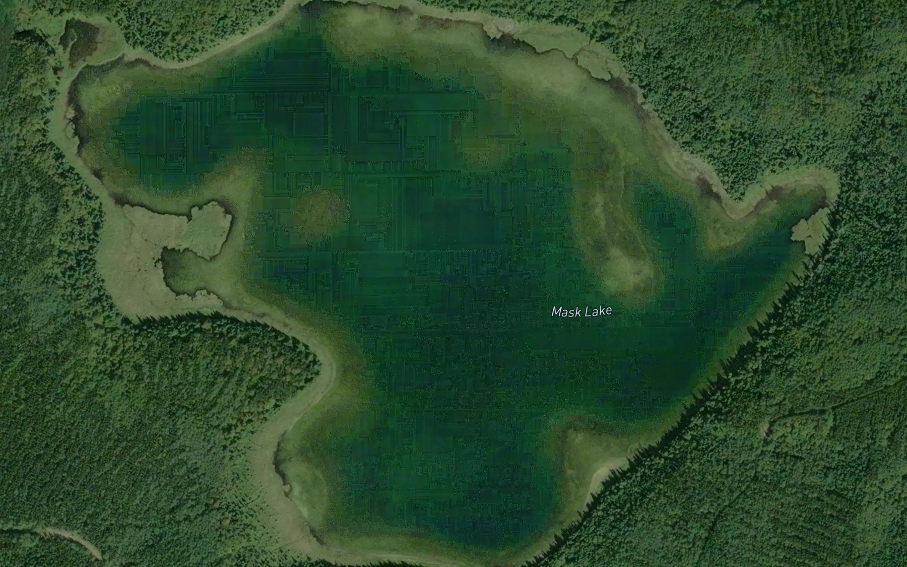 Satellite map of the Mask Lake