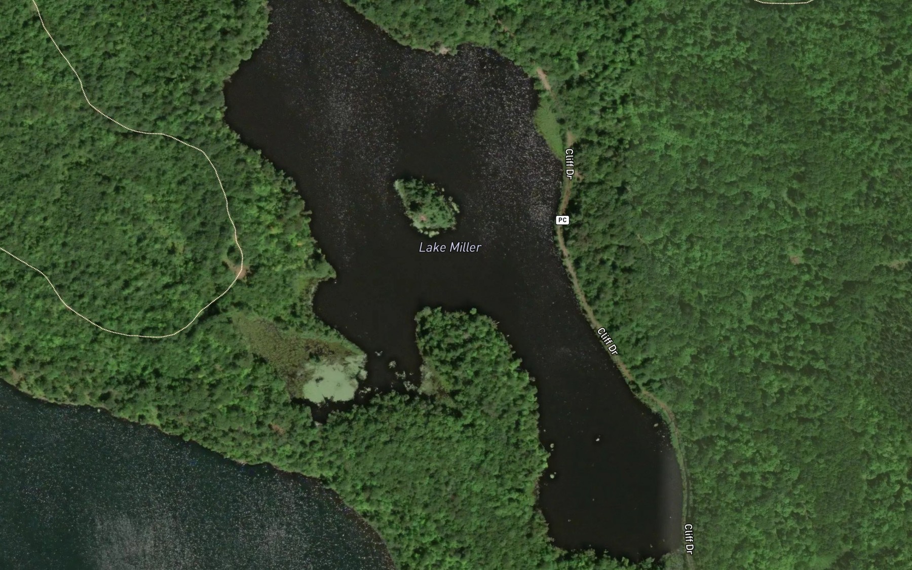 Satellite map of the Lake Miller