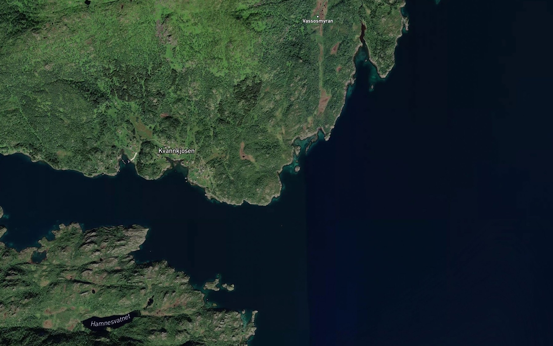 Satellite map of the Hestvika
