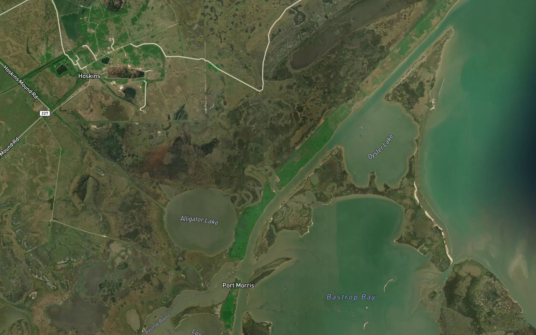 Satellite map of the Alligator Slough