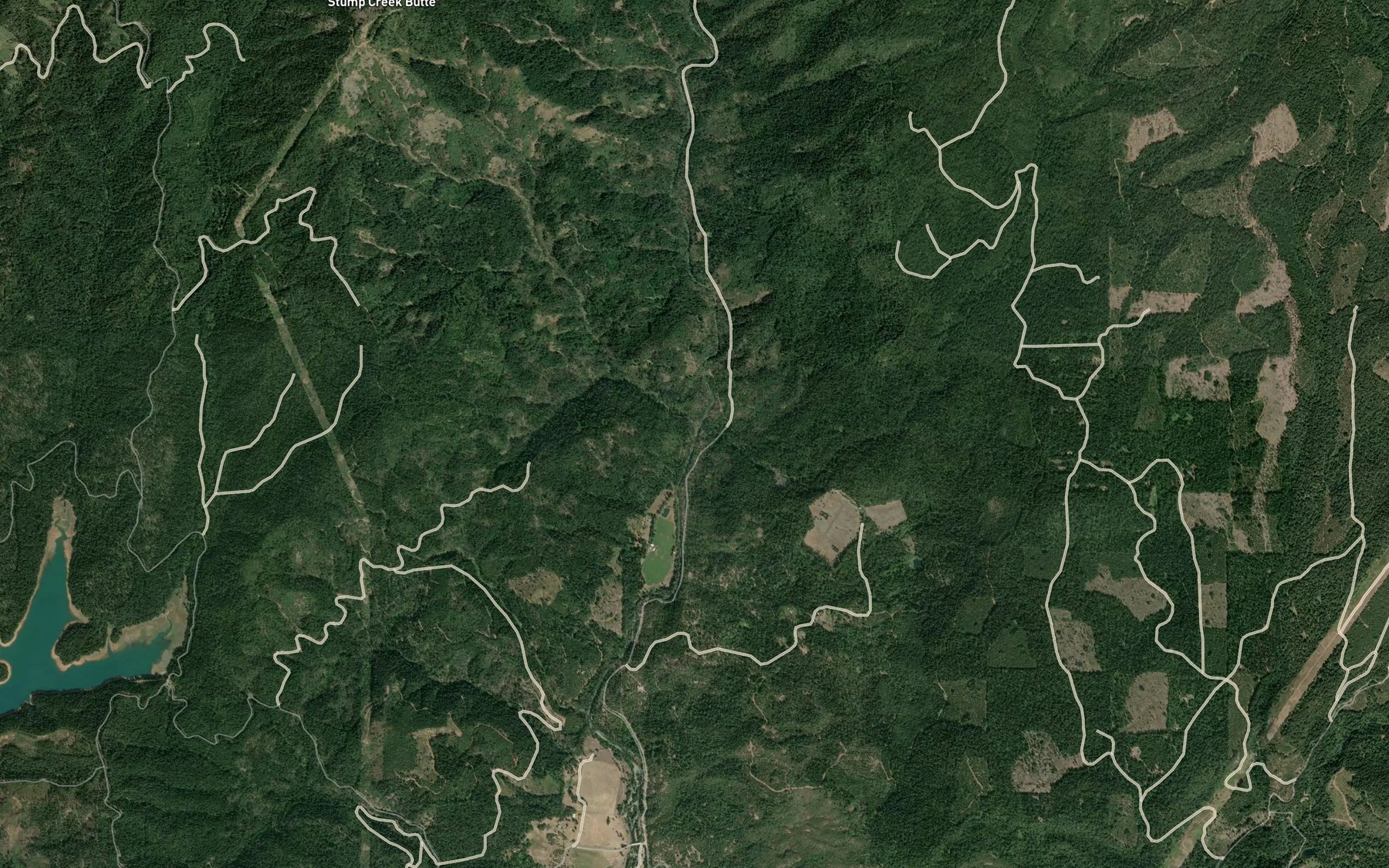 Satellite map of the Shotgun Creek