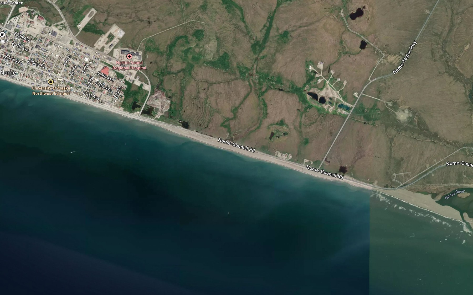 Satellite map of the Peluk Creek