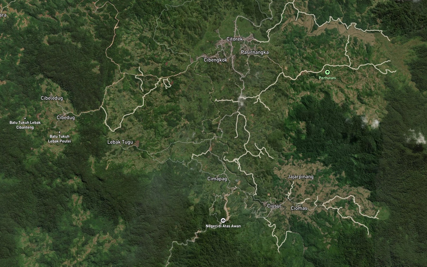 Satellite map of the Ci Taraje