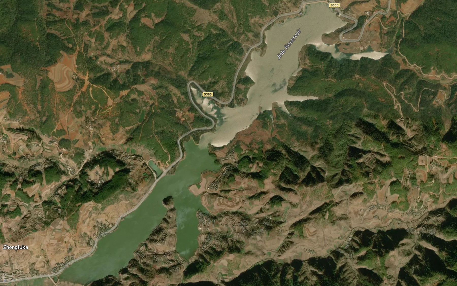 Satellite map of the Jinle Shuiku