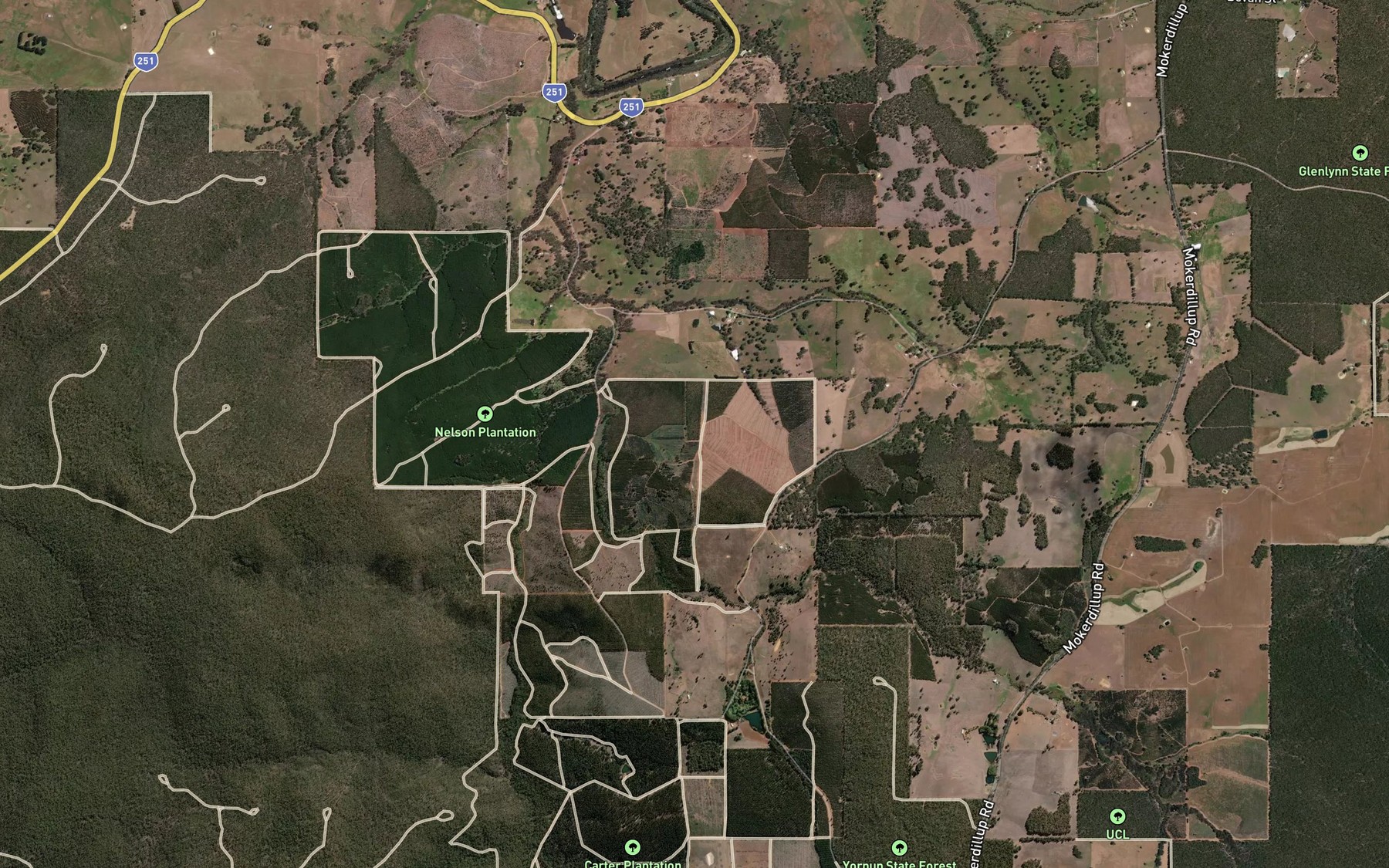 Satellite map of the Quagamirup Brook