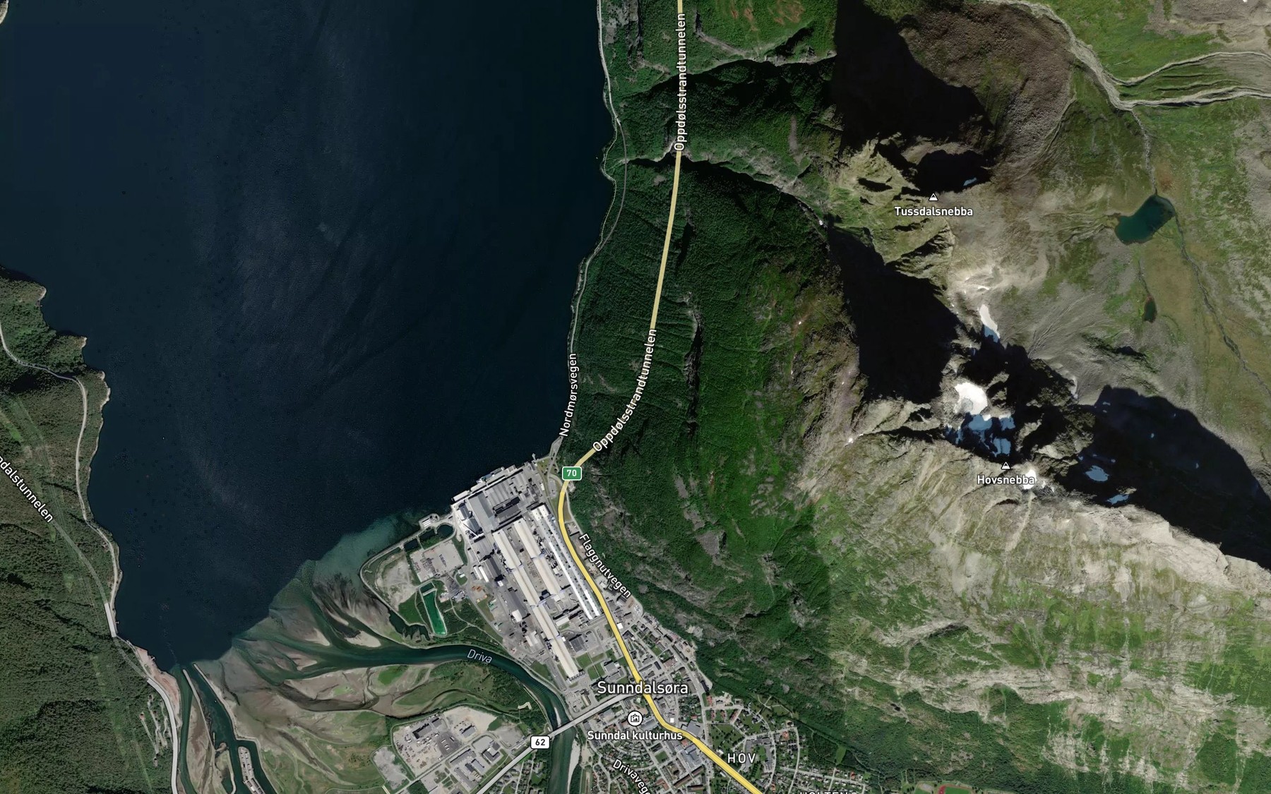 Satellite map of the Ytter Geilbekken
