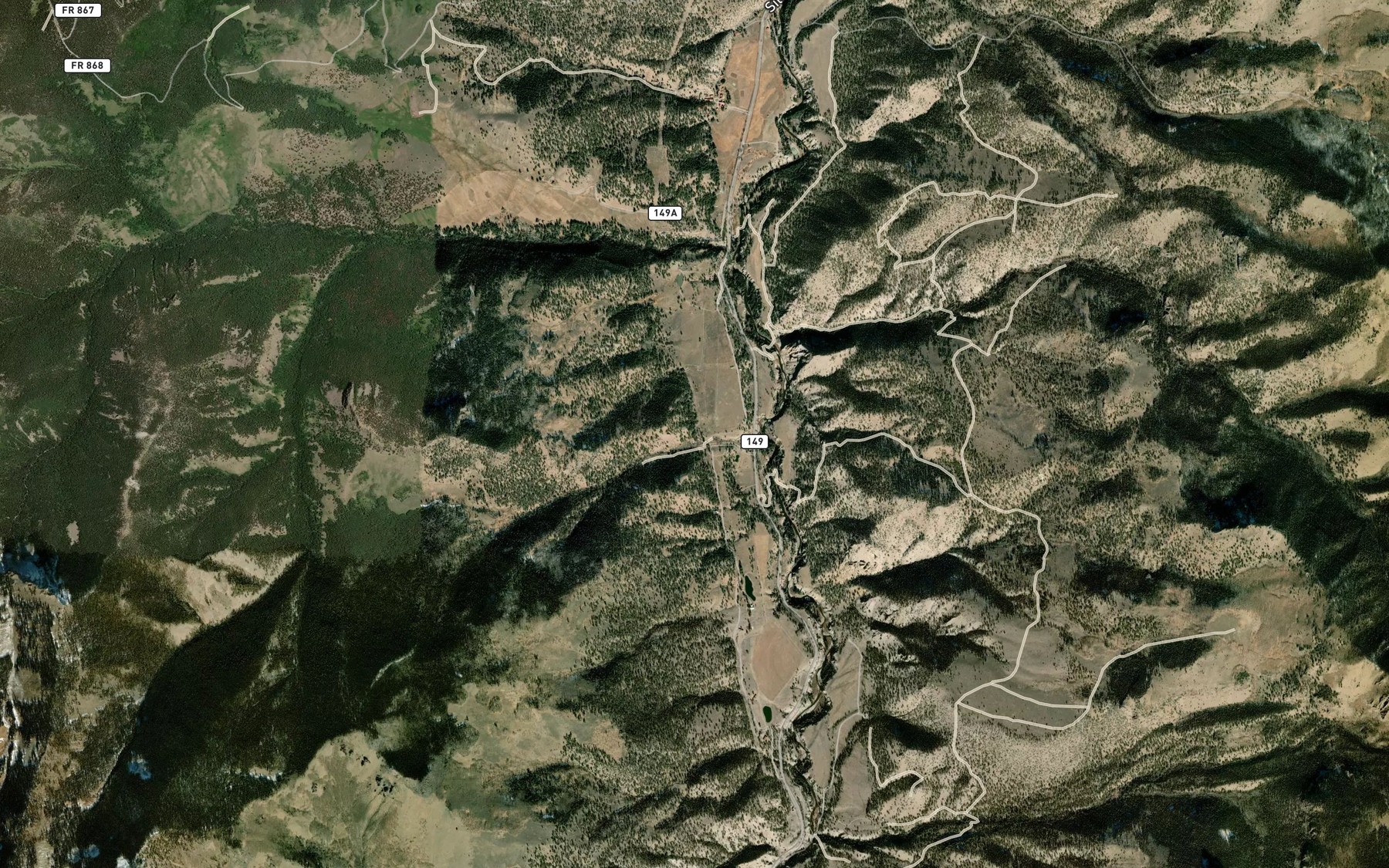 Satellite map of the Copeland Elk Creek Ditch