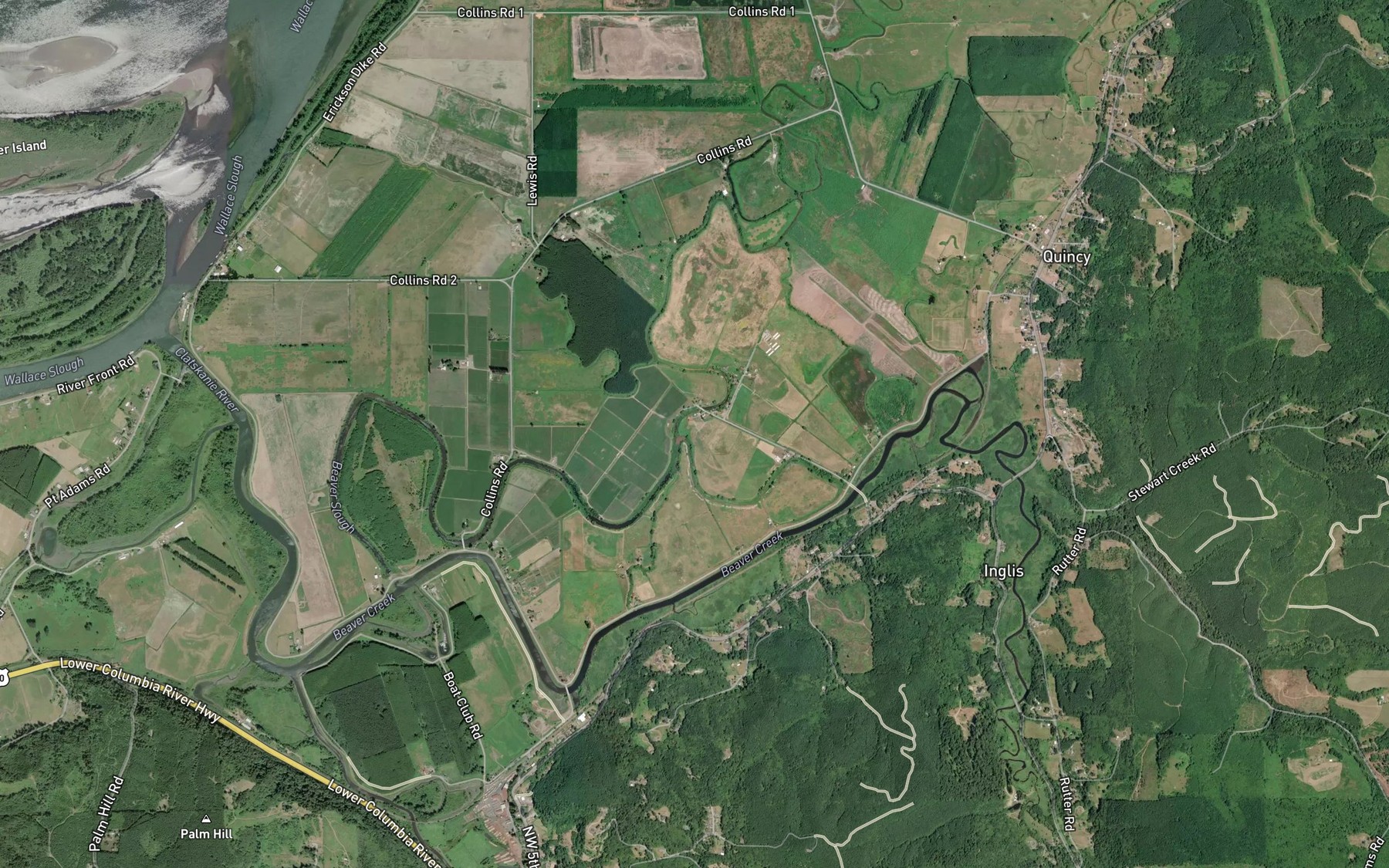 Satellite map of the McLean Slough