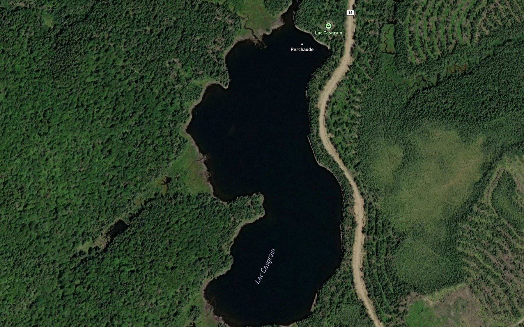 Satellite map of the Lac Casgrain
