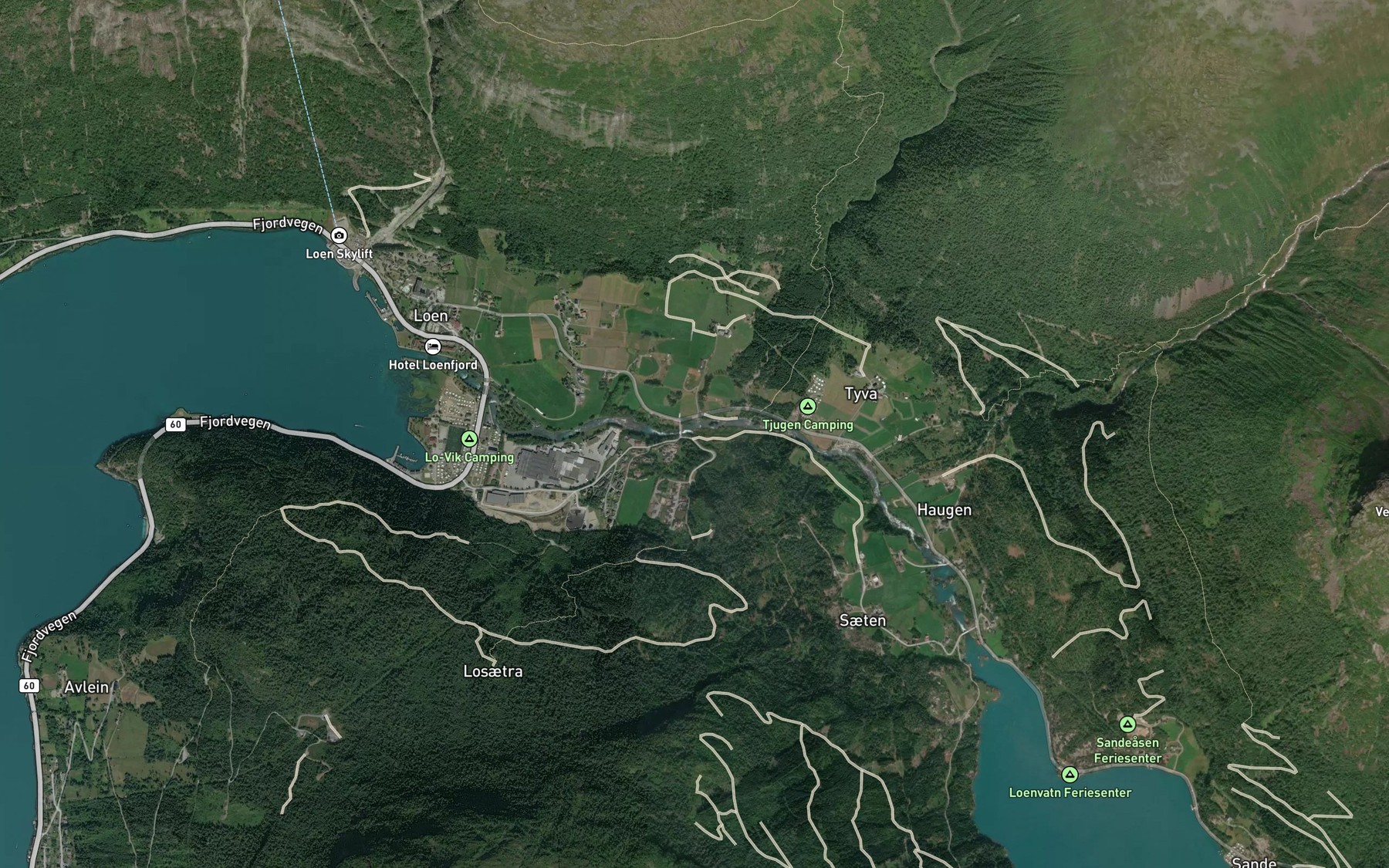 Satellite map of the Lofossen