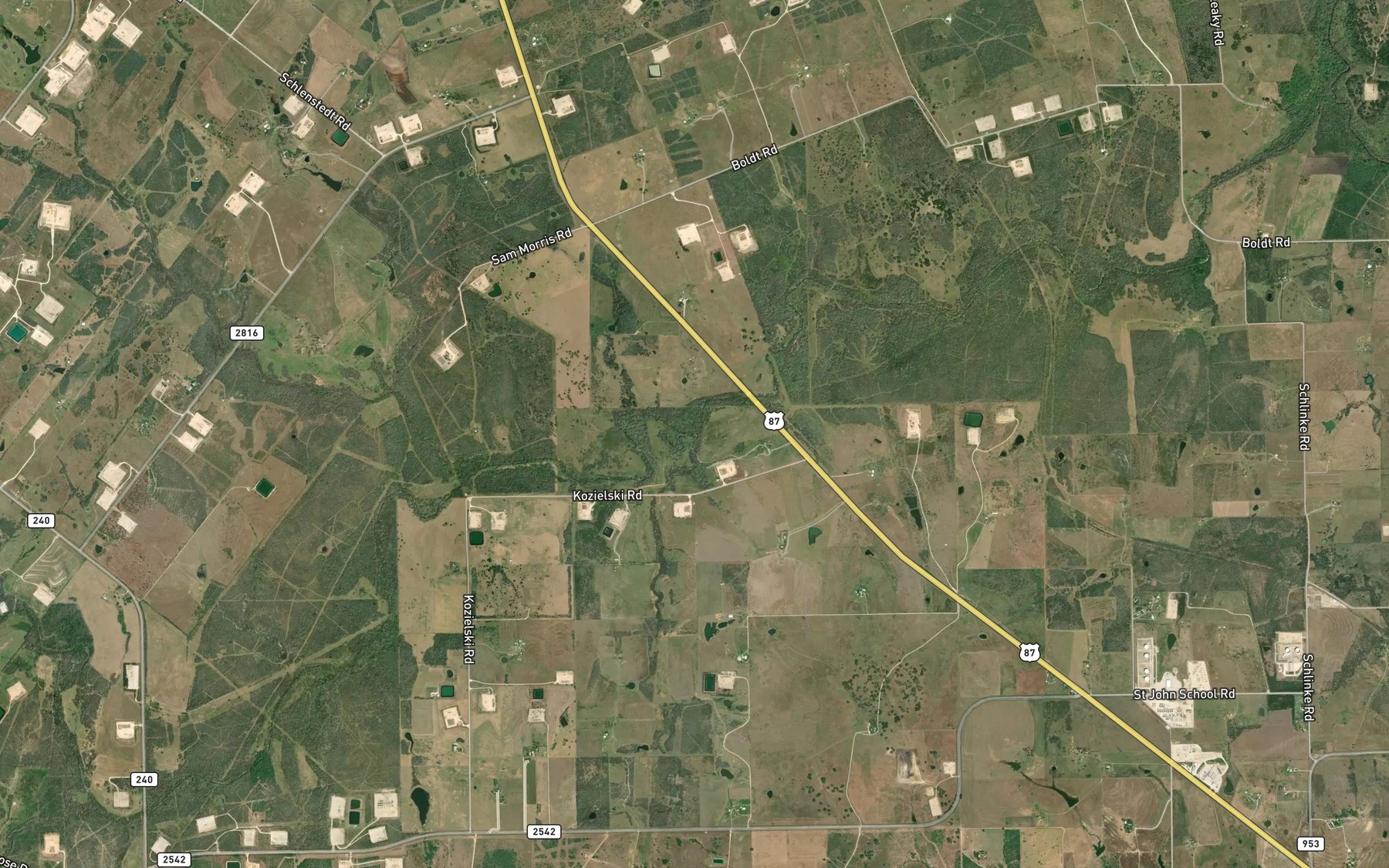 Satellite map of the Blackjack Creek