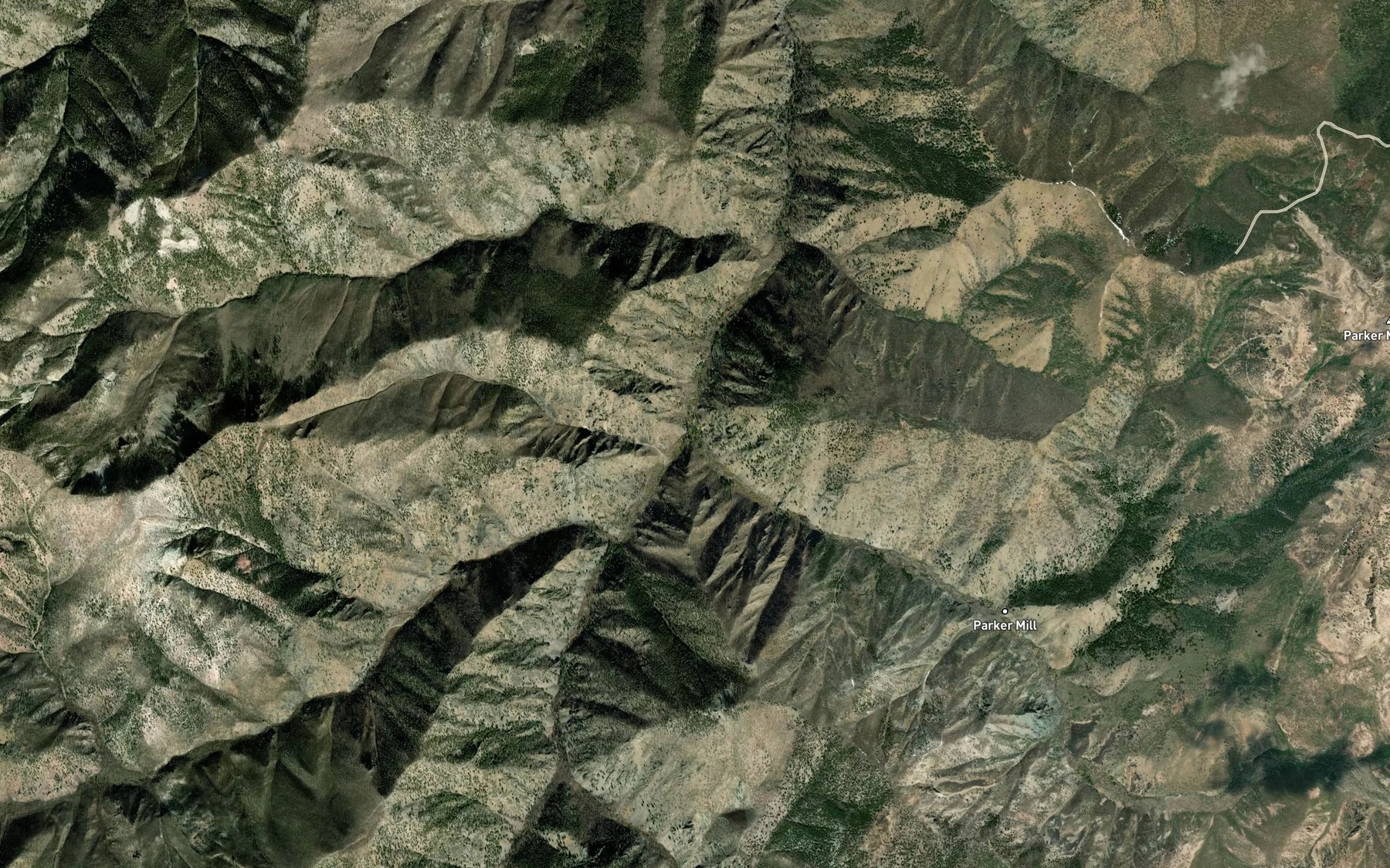 Satellite map of the Trapper Creek