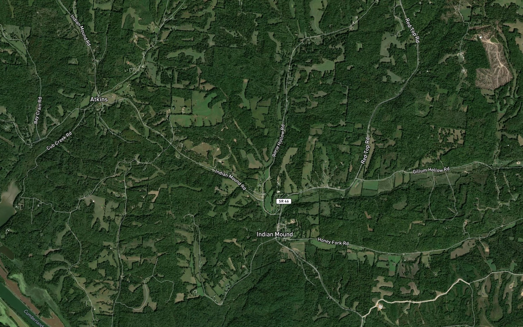 Satellite map of the Seay Spring