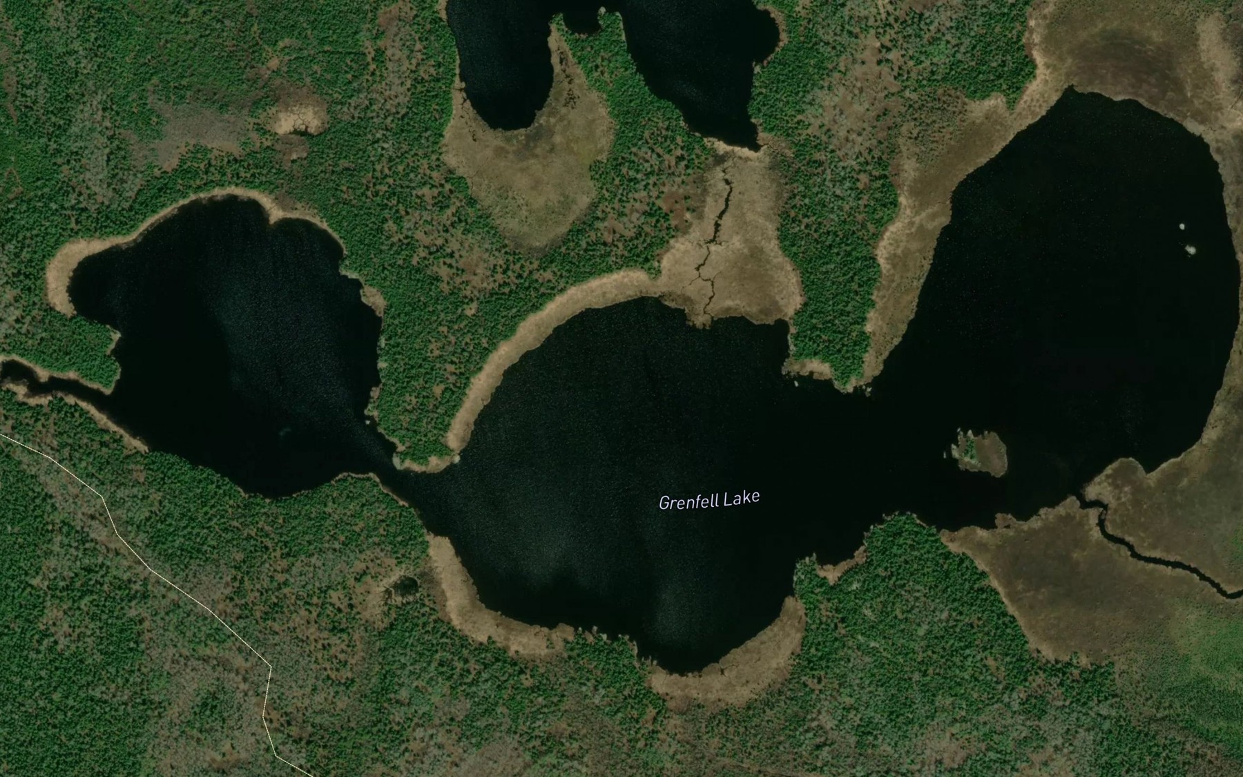 Satellite map of the Grenfell Lake