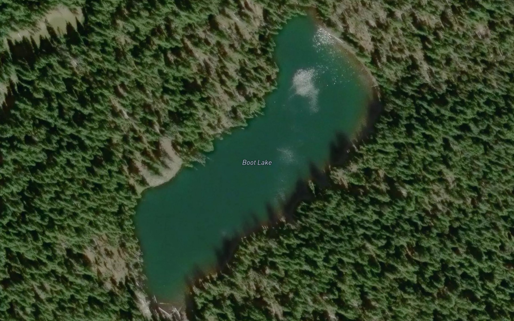 Satellite map of the Boot Lake
