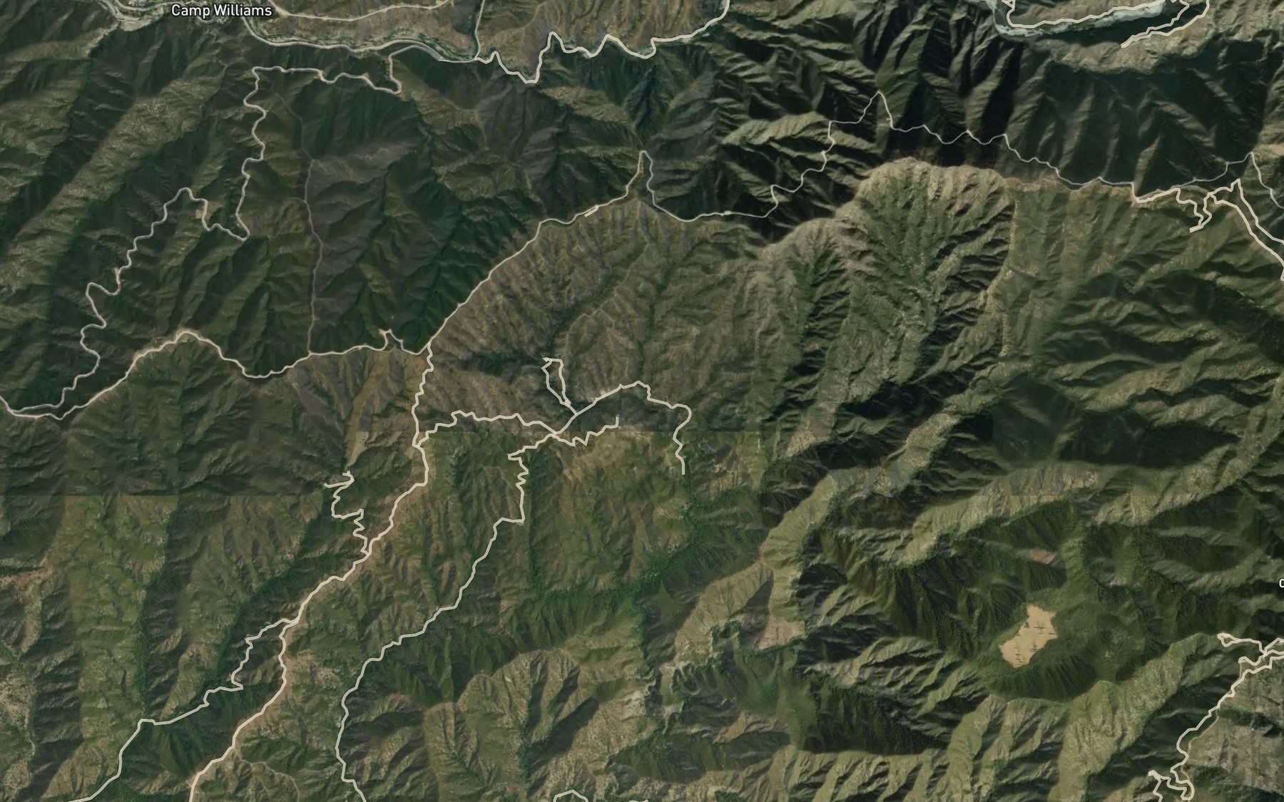 Satellite map of the Hummingbird Creek