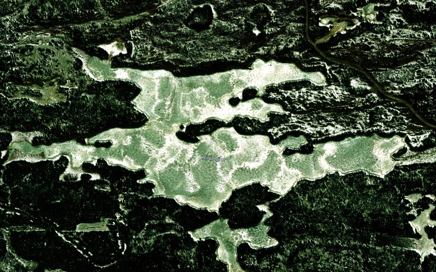Satellite map of the Kirk Lake