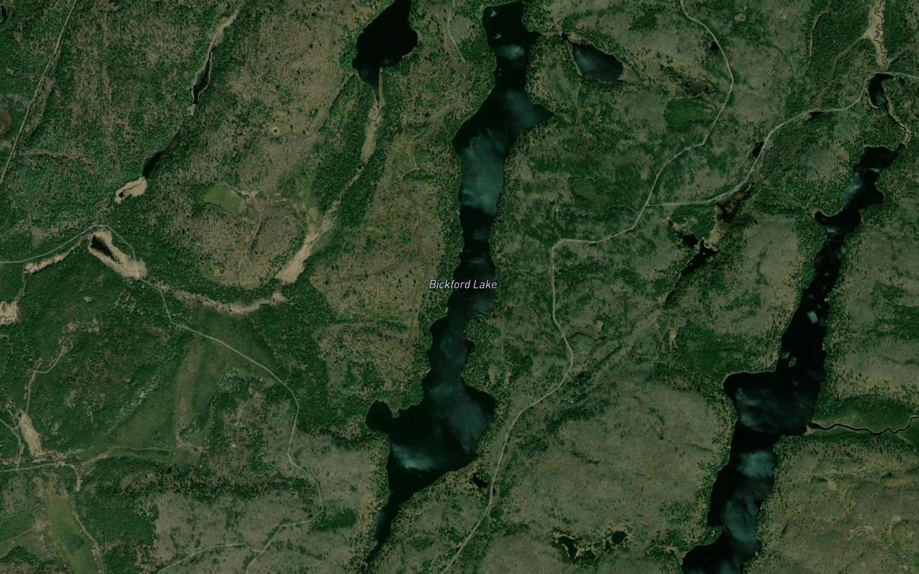 Satellite map of the Bickford Lake
